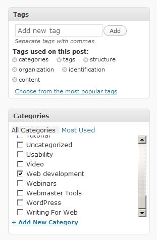 categories v tags Functional Debate: Categories vs. Tags