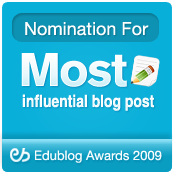Nominated: Most influential blog post 2009