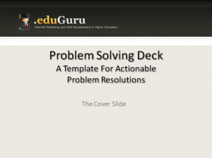 problem solving deck 300x224 Another Use for Powerpoint – Problem Solving Deck